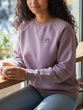 Fila Lavender Crewneck Sweatshirt with Logo